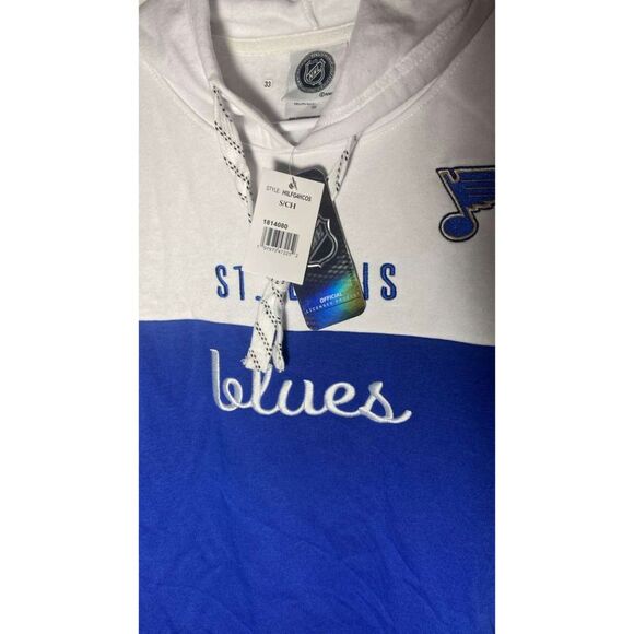 St. Louis Blues Women’s Hoodie Small Blue/White KNIGHTS APPAREL NHL Logo Drawstr - Picture 7 of 7